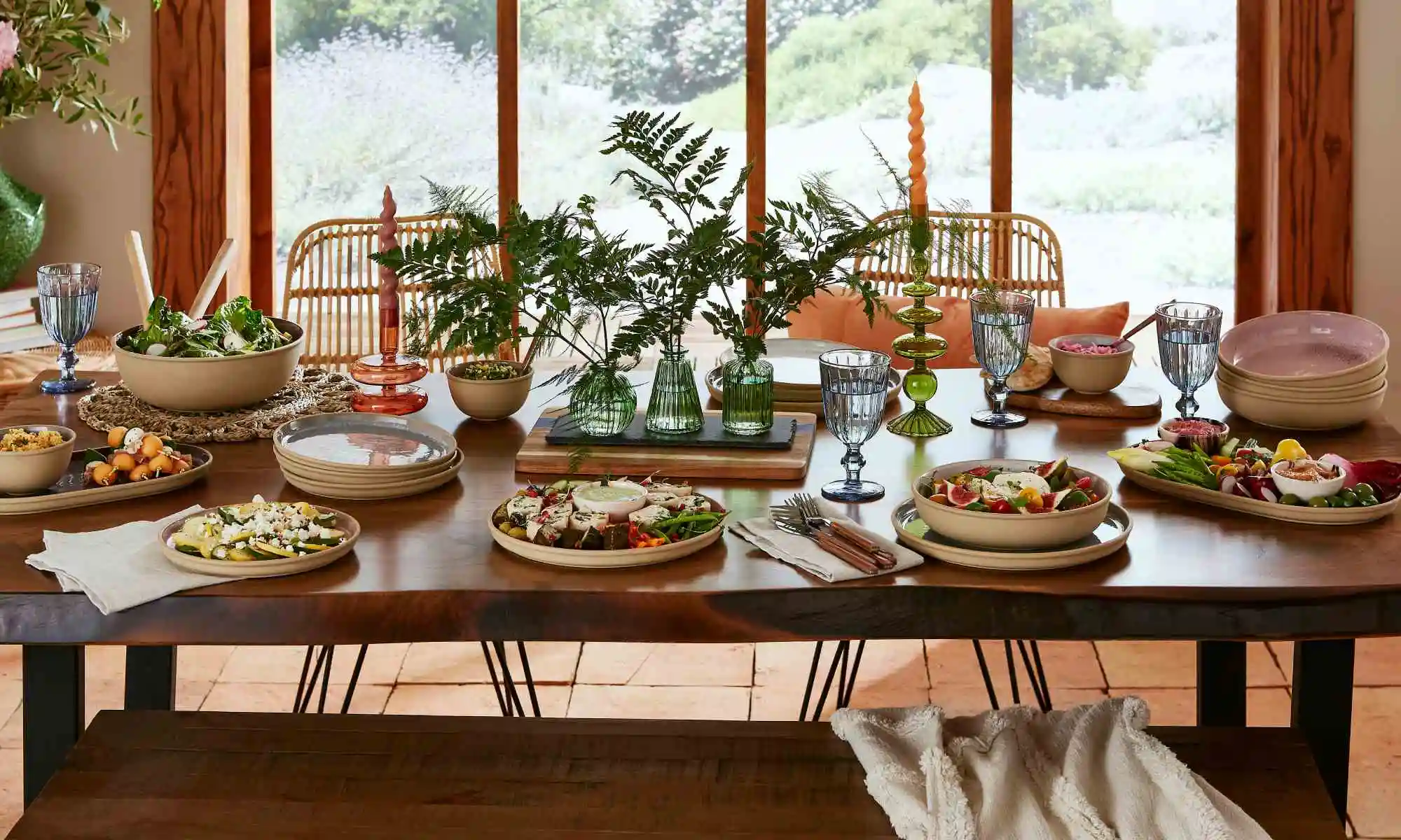 Rustic Hanging Baskets in Kitchen - Natural Materials and Warmth